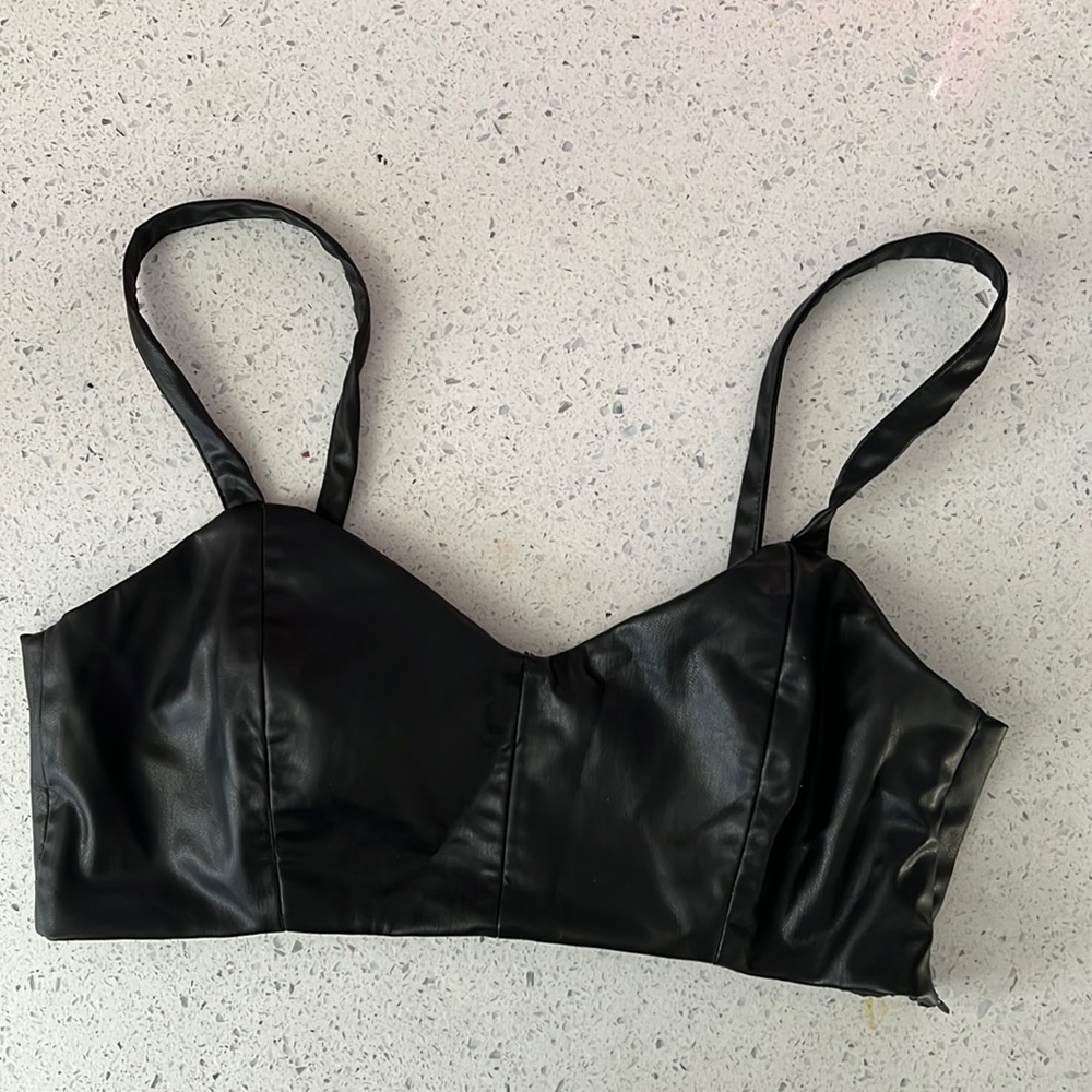 Zara Leather Bralette